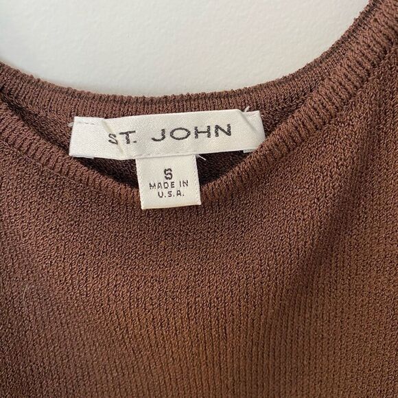 St. John Brown Knitted Top Women Size S - Picture 4 of 5